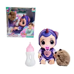 GENERICO - Muñeca Ojos Expresivos Con Tetero + Peluche Capibara Juguete