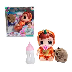 GENERICO - Muñeca Ojos Expresivos Con Tetero + Peluche Capibara Juguete