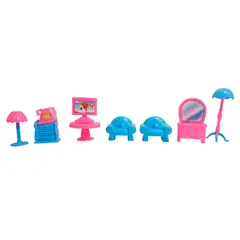 GENERICO - Casa De Muñeca Con Muebles Personajes Mediana Juguete