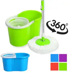 CLEAR - Trapeador Giratorio 360° Balde Y 2 Repuestos