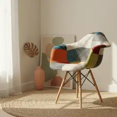 ENTRE NOS HOME - Silla De Diseño Arcoiris Patchwork Altura 82cm Soporta Hasta 110kg x1