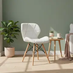 GENERICO - Silla Comedor Entre Nos Home Mariposa Blanca Acolchada Diseño Eames Nórdico