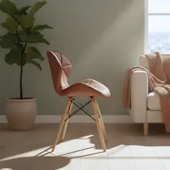 GENERICO - Silla Comedor Entre Nos Home Mariposa Chocolate Acolchada Diseño Eames Confort