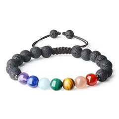 GENERICO - Pulsera 7 Chakras con Volcánica – Energía y Equilibrio - Meridian