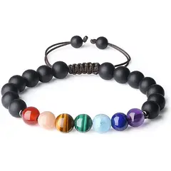 GENERICO - Pulsera 7 Chakras con Ónix Mate Meridianshop