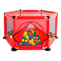 AMERICAN GENERICS - Piscina de Pelotas Infantil 1.2m x 60cm con 30 Pelotas - rojo