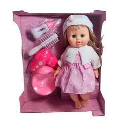 GENERICO - Muñeca Bebe Realista Con Tetero Secador De Juguete Niñas