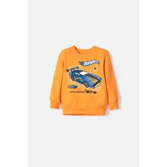 HOT WHEELS - Buzo de cerrado naranja para niño 2T a 6T