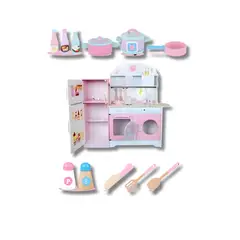 GENERICO - Cocina infantil de madera con nevera