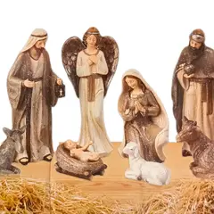 GENERICO - Pesebre Navideño 11 Unidades Resina 20 cm