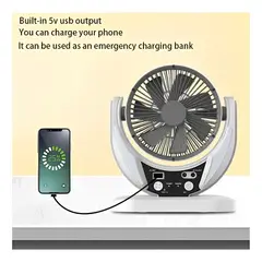 MILOPTS - Ventilador Con Panel Solar Recargable Con Bombillo