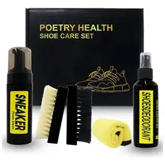 GENERICO - Kit de Limpieza para Zapatos y Tenis con Cepillos y Shampoo Multiusos