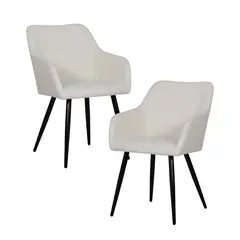 RELAN - Set 2 Sillas de Comedor Landen Minimalistas Tapizadas