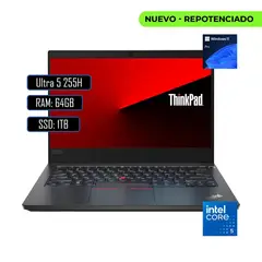Lenovo - PORTATIL THINKPAD E14 INTEL CORE ULTRA 5 255H/ RAM 64GB DDR5/ 1TB M.2/ WIN11 PRO