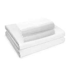 ENERGY PLUS - Sábana Hotelera para Cama Semidoble 120 mt Blanca Suave