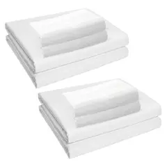 ENERGY PLUS - Set x2 Sábana Hotelera Cama Semidoble 120 mt Blanca Suave