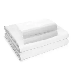 ENERGY PLUS - Sábana Hotelera Cama Doble 140 mt Blanca Suave y Resistente