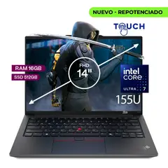 Lenovo - Portatil Thinkpad E14 Gen6 Core Ultra 7 155h, 16/512 Gb ssd14" Tactil Win 11 Pro.