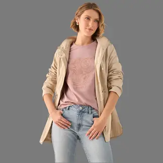 ESPRIT - Camiseta para Dama Bordado Floral Blusa Mujer Casual