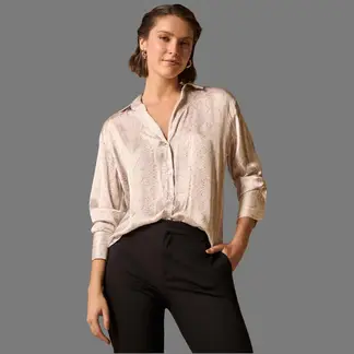 ESPRIT - Camisa para Dama Estampada Blusa Mujer Sofisticada