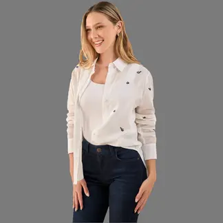 ESPRIT - Camisa para Dama Estampada Blusa Mujer Sofisticada