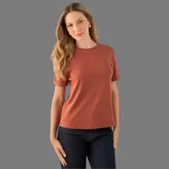 ESPRIT - Camiseta para Dama Bordada Blusa Mujer Básica Casual
