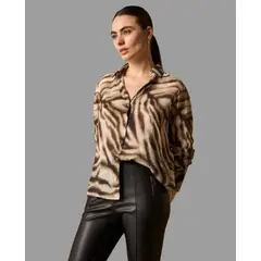ESPRIT - Camisa para Dama Animal Print Blusa Mujer Versátil