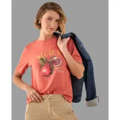 ESPRIT - Camiseta Dama Estampada Blusa Mujer Ideal para Diario