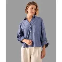 ESPRIT - Camisa Dama A Rayas Blusa Mujer Elegante Oversized