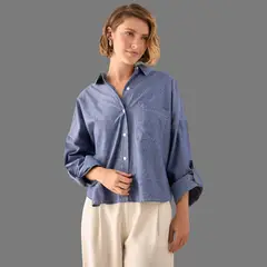 ESPRIT - Camisa Dama A Rayas Blusa Mujer Elegante Oversized