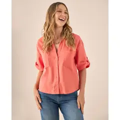 ESPRIT - Camisa Dama de Algodón Blusa Mujer Cómoda y Fresca