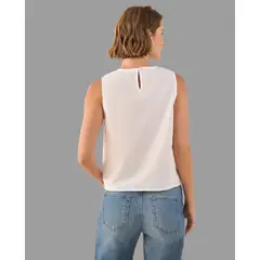 ESPRIT - Camisa Dama Blanca con Bordados Blusa Mujer Versátil