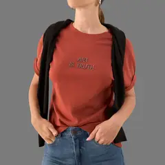 ESPRIT - Camiseta para Dama Naranja - Blusa para Mujer Bordado Brillante