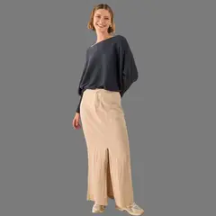 ESPRIT - Falda Larga para Dama Abrertura Frontal Casual