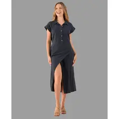 ESPRIT - Vestido Midi para Dama Abertura Lateral Ideal para Diario