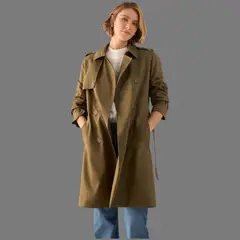 ESPRIT - Gaban para Dama con Cinturón Ajustable Formal Versátil