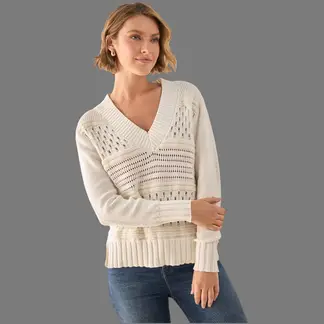 ESPRIT - Suéter Tejido para Dama Blanco Elegante para cada Ocasión