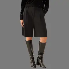 ESPRIT - Shorts para Dama Cintura Alta con Pliegues Fresco