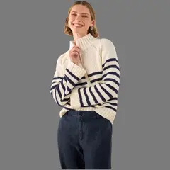 ESPRIT - Suéter Tejido para Dama con Cremallera Casual