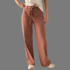 ESPRIT - Pantalón para Dama Elegante Ideal para Oficina Wide Led con Cinturón Casual