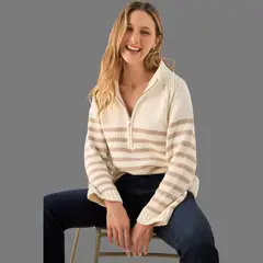 ESPRIT - Suéter Tejido para Dama con Cremallera Casual