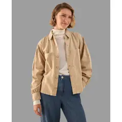 ESPRIT - Chaqueta Beige para Dama Oversized Casual y Versátil