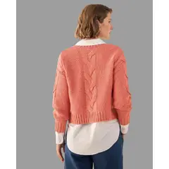 ESPRIT - Suéter para Dama Tejido Trenzado Casual y Diario