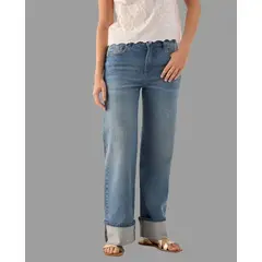 ESPRIT - Jean para Dama Straight Versátil Tiro Medio