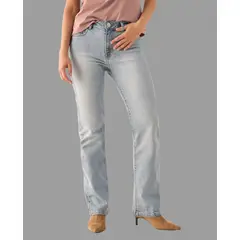 ESPRIT - Jean para Dama Straight Azul Claro Lavada Estilo Vintage