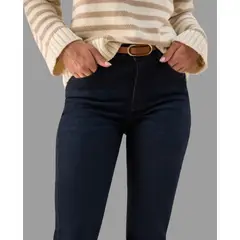 ESPRIT - Jean para Dama Flare Tiro Alto Azul Oscuro Casual