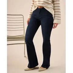 ESPRIT - Jean para Dama Flare Tiro Alto Azul Oscuro Casual