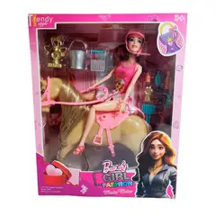 GENERICO - Muñeca Jinete Con Caballo Juguete Niñas + Accesorios