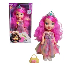 GENERICO - Muñeca Reina Con Corona Y Vestido + Bolso Juguete Niñas