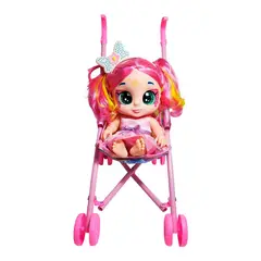 GENERICO - Muñeca Bebe Ojos Expresivos + Coche Juguete Niñas